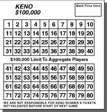 keno ticket template.